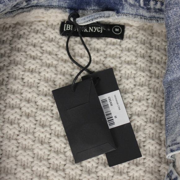 Blank NYC Mixed Media Shacket Womens M Denim Wool Jacket NWT Oversized - Picture 4 of 13